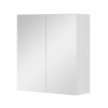 Armadietto a specchio 60x66 cm bianco lucido ante e ripiani regolabili
