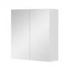 Armadietto a specchio 60x66 cm bianco lucido ante e ripiani regolabili