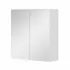 Armadietto a specchio 60x66 cm bianco lucido ante e ripiani regolabili