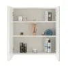 Armadietto a specchio 60x66 cm bianco lucido ante e ripiani regolabili