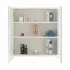 Armadietto a specchio 60x66 cm bianco lucido ante e ripiani regolabili