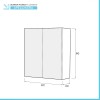 Armadietto a specchio 60x66 cm bianco lucido ante e ripiani regolabili