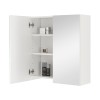 Armadietto a specchio 60x66 cm bianco lucido ante e ripiani regolabili