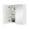 Armadietto a specchio 60x66 cm bianco lucido ante e ripiani regolabili