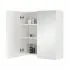 Armadietto a specchio 60x66 cm bianco lucido ante e ripiani regolabili