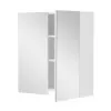 Armadietto a specchio 60x66 cm bianco lucido ante e ripiani regolabili