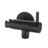 Supporto doccia nero opaco design tondo con rubinetto darresto 