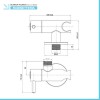 Rubinetto darresto cromato con supporto doccia dal design tondo