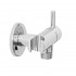 Rubinetto darresto cromato con supporto doccia dal design tondo