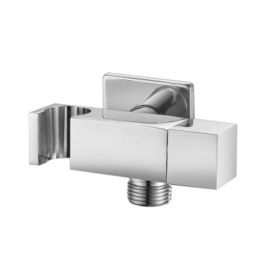 Supporto doccia cromato design squadrato con rubinetto darresto 