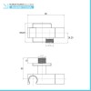 Supporto doccia cromato design squadrato con rubinetto darresto 