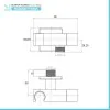 Supporto doccia cromato design squadrato con rubinetto darresto 