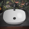Lavabo da appoggio 60x38 cm in ceramica bianco lucido