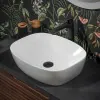 Lavabo da appoggio 60x38 cm in ceramica bianco lucido