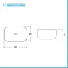 Lavabo da appoggio 60x38 cm in ceramica bianco lucido