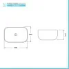 Lavabo da appoggio 60x38 cm in ceramica bianco lucido