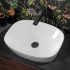 Lavabo da appoggio 60x38 cm in ceramica bianco lucido