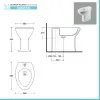 Bidet per anziani e disabili con altezza 49 cm e foro per rubinetto 