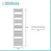 Termoarredo bagno scaldasalviette 60x180 cromo curvo interasse 55 cm