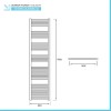 Termoarredo bagno scaldasalviette 55x180 cromo curvo interasse 50 cm