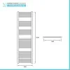 Termoarredo bagno scaldasalviette 60x150 cromo curvo interasse 55 cm