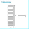 Termoarredo bagno scaldasalviette 45x150 cromo curvo interasse 40 cm
