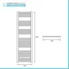 Termoarredo scaldasalviette cromato 55x150 interasse 50 cm