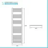 Termoarredo scaldasalviette bianco 65x150 interasse 60 cm