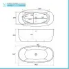 Vasca da bagno freestanding 170x80 per centro stanza modello Betta