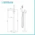 Rubinetto vasca a pavimento freestanding squadrato cromato