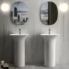 Lavandino freestanding bianco in ceramica Sensation con foro miscelatore