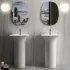 Lavandino freestanding bianco in ceramica Sensation con foro miscelatore