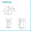 Lavandino freestanding bianco in ceramica Sensation con foro miscelatore
