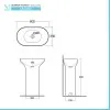 Lavabo freestanding bianco Des in ceramica