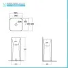 Lavabo freestanding squadrato Petit bianco in ceramica