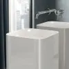 Lavabo freestanding squadrato Petit bianco in ceramica