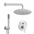 Set doccia tondo completo cromato Iole con soffione 20 cm e kit doccia