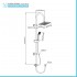 Colonna doccia acciaio cromato H 100 cm con soffione quadrato 20 cm e deviatore