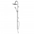 Colonna doccia acciaio cromato H 100 cm con soffione quadrato 20 cm e deviatore