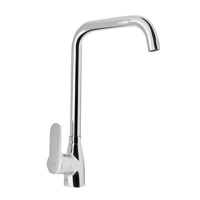 Rubinetto miscelatore lavello cromato canna alta girevole Paco