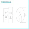 Set doccia completo nero opaco con soffione 20 cm e kit doccia incasso Paco