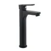 Coppia rubinetti bagno lavabo alto e bidet nero opaco serie Paco 