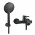 Miscelatore vasca nero opaco con duplex e kit doccia serie Paco