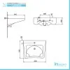 Scheda tecnica lavabo sospeso 65 cm per disabili ergonomico con montaggio senza staffe