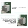 Mobile lavatoio sospeso 60 cm cemento completo di vasca e asse lavapanni