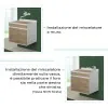 Mobile lavatoio sospeso 60 cm rovere completo di vasca e asse lavapanni