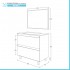 Scheda tecnica mobiletto bagno a terra 80 cm 2 cassetti serie Oasi rovere con specchio e lavabo
