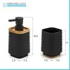 Set accessori bagno dispenser e portaspazzolini dappoggio in abs nero Wave