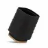 Set accessori bagno dispenser e portaspazzolini dappoggio in abs nero Wave