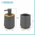 Accessori bagno in set da 3 pezzi in abs grigio linea Wave